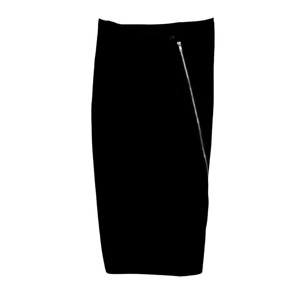 Olivaceous Long Black Side Zippered Skirt